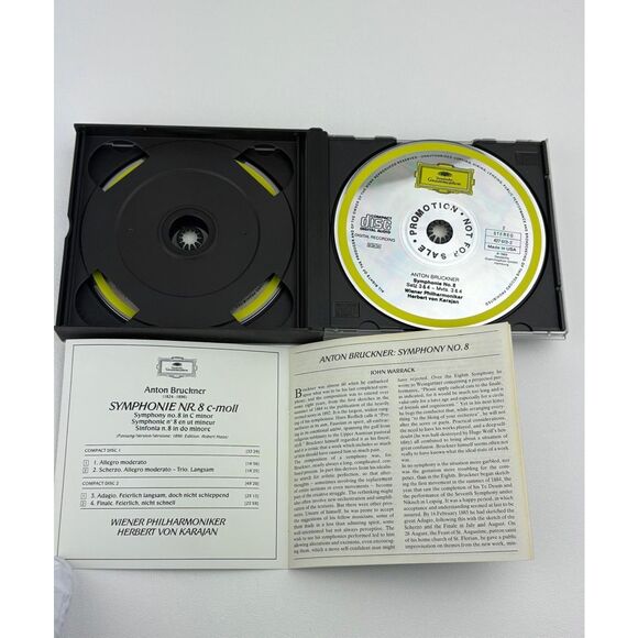 Vtg Anton Bruckner Symphonie No. 8 Philharmoniker Karajan 2 CD Set Promotion DGG - Picture 8 of 13